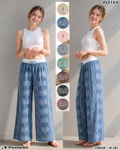 PLZ162 - Pantalón Palazzo Estampado Dama