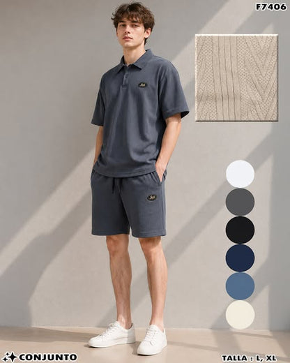 F7406 - Conjunto Polo Texturizado Caballero