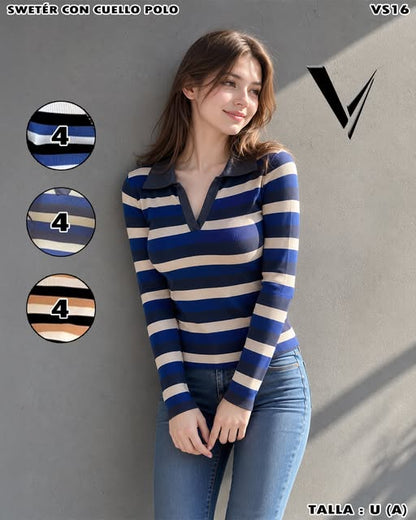 VS16 - Suéter con Cuello Polo
