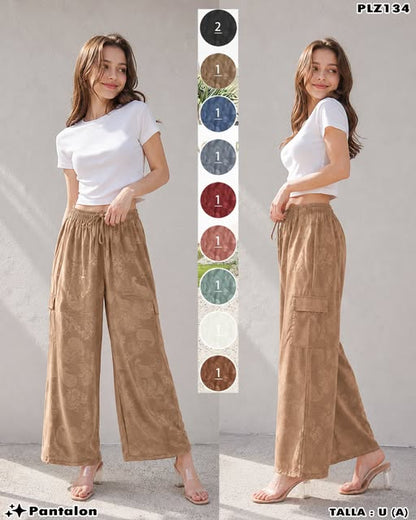 PLZ134 - Pantalón Palazzo Estampado Dama