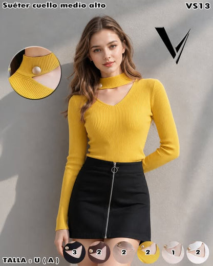 VS13 - Suéter Cuello Medio Alto