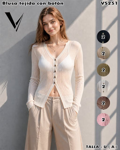 VS251 - Blusa Tejida con Botón