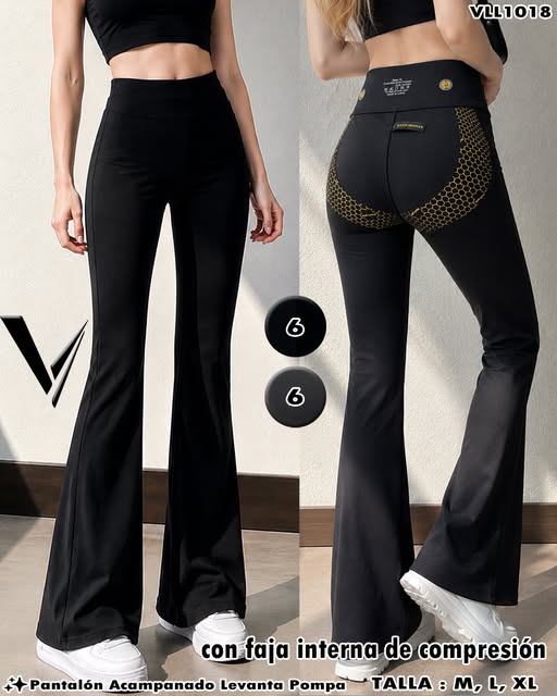 VLL1018 - Pantalón Acampanado con Faja Interna de Compresión