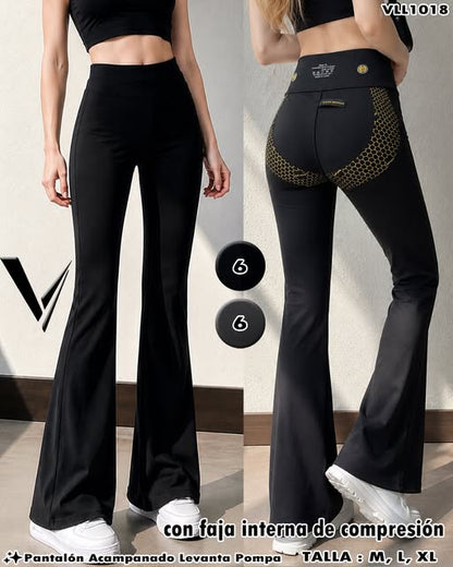 VLL1018 - Pantalón Acampanado con Faja Interna de Compresión