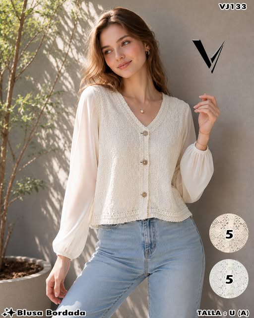 VJ133 - Blusa Bordada