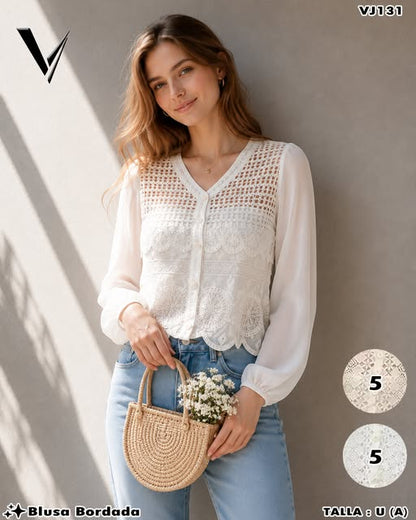 VJ131 - Blusa Bordada