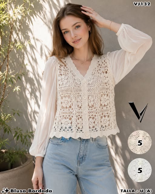 VJ132 - Blusa Bordada