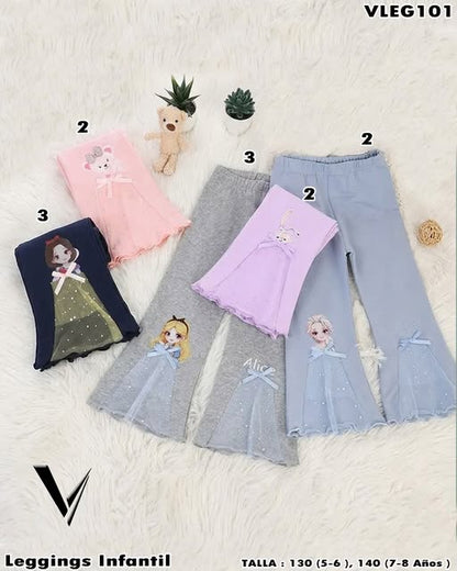 VLEG101 - Leggings Infantil con Estampado de Princesa