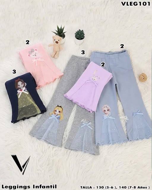 VLEG101 - Leggings Infantil con Estampado de Princesa