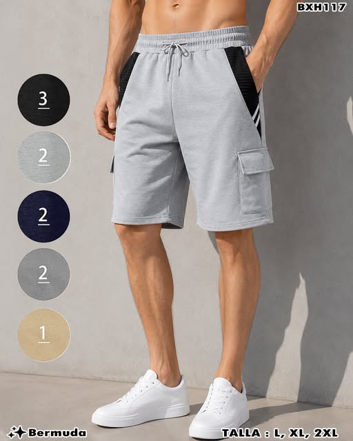 BXH117 - Bermuda Cargo Deportiva para Caballero