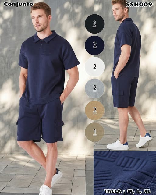 SSH009 - Conjunto Polo con Bermuda Cargo para Caballero