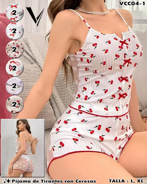 VCC04-1 - Pijama de Tirantes con Short para Dama