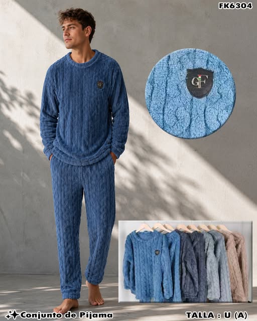 FK6304 - Conjunto de Pijama Polar para Caballero