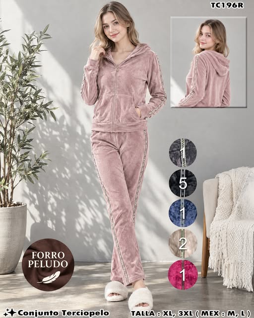 TC196R - Conjunto de Terciopelo para Dama