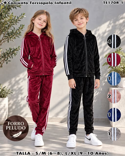 TE170R-1 - Conjunto de Terciopelo Infantil