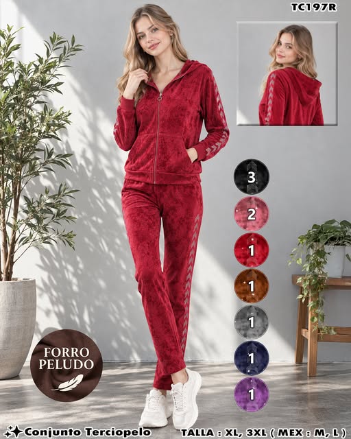 TC197R - Conjunto de Terciopelo para Dama