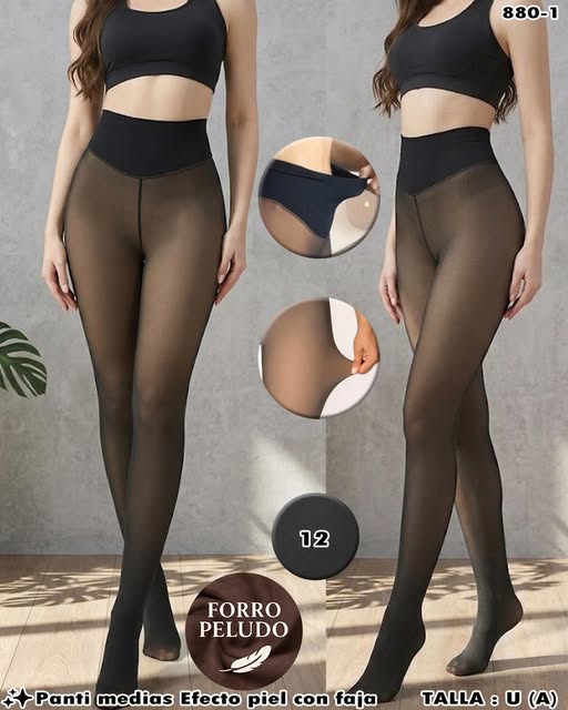 880-1 - Panti Medias Térmicas Efecto Piel con Faja