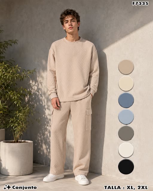 F7335 - Conjunto Cargo Texturizado para Caballero