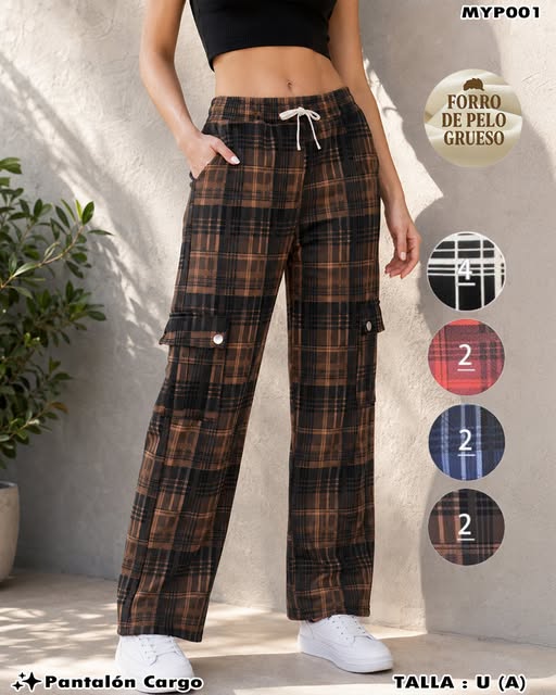 MYP001 - Pantalón Cargo Térmico de Cuadros