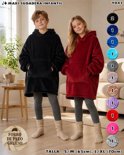 Y041 - Maxi Sudadera Infantil Afelpada