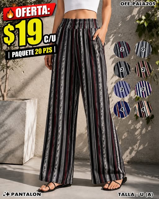 OFE-PALA205 - Pantalón Palazzo Rayado