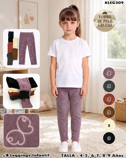 KLEG309 - Leggings Infantil Afelpado con Mariposas