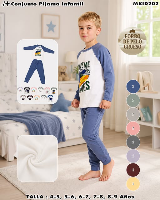MKID202 - Conjunto Pijama Infantil Afelpado