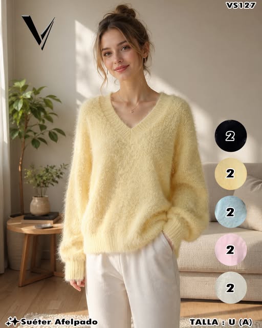 VS127 - Suéter Afelpado Cuello V