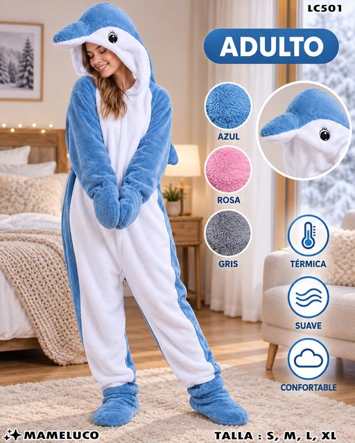 LC501 - Mameluco Térmico de Delfín para Adulto