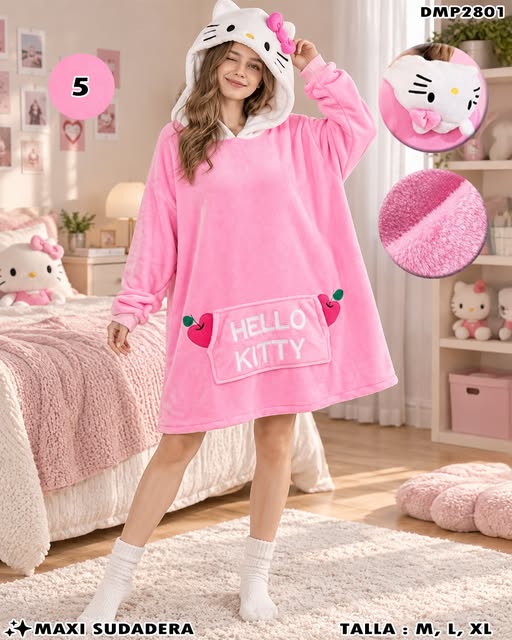 DMP2801 - Maxi Sudadera Afelpada Hello Kitty