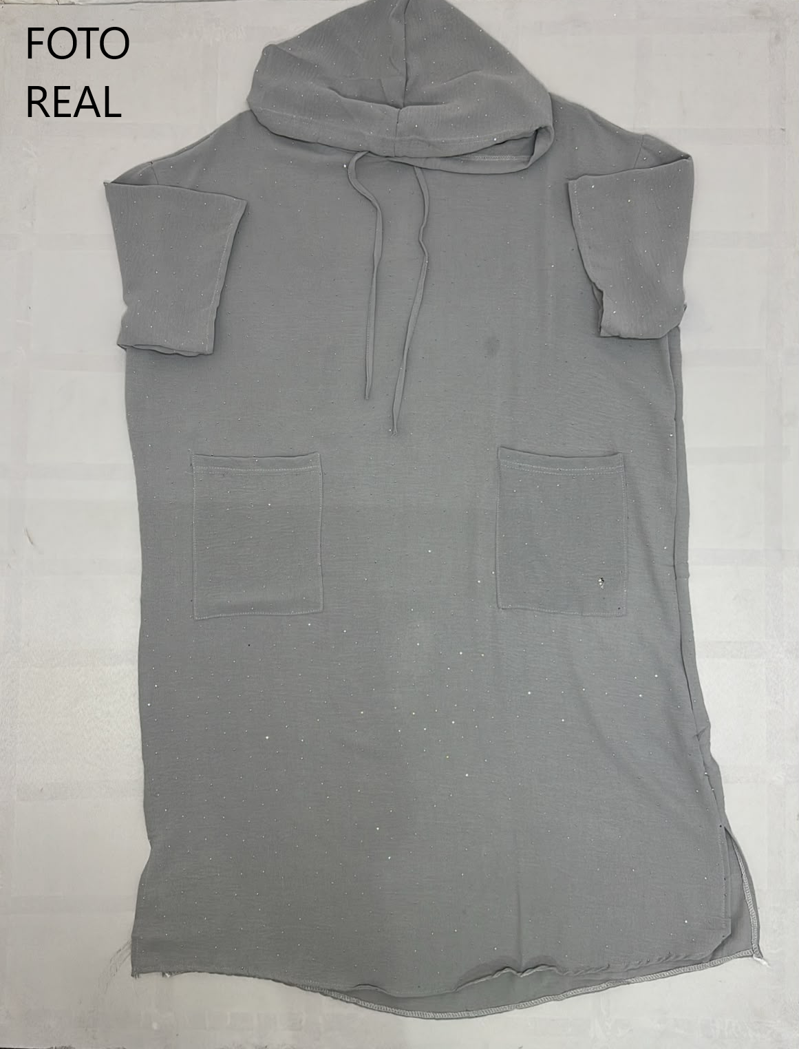 VLW100 - Vestido Hoodie Brillo con Bolsillos