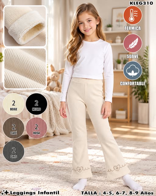 KLEG310 - Leggings Térmicos Infantiles Acampanados