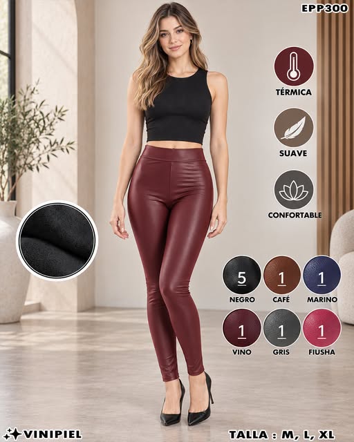 EPP300 - Legging Térmico de Vinipiel para Dama