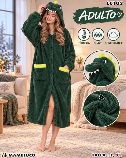 LC103 - Mameluco Térmico de Dinosaurio para Adulto