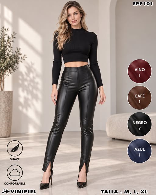 EPP101 - Pantalón de Vinipiel con Abertura Frontal