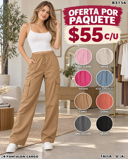 B3156 - Pantalón Cargo para Dama