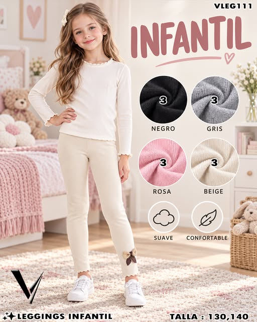 VLEG111 - Leggings Infantil con Moño