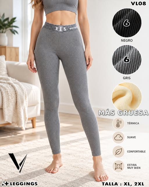 VL08 - Leggings Térmicos con Pretina Estampada