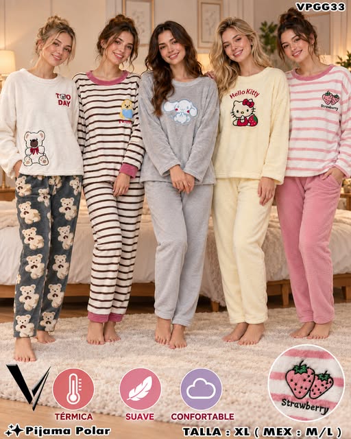 VPGG33 - Pijama Polar Con Bordada