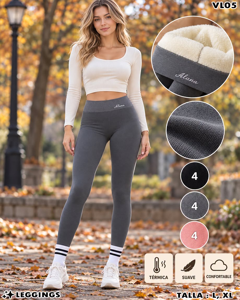 VL05 - Leggings Térmicos con Forro de Peluche para Dama