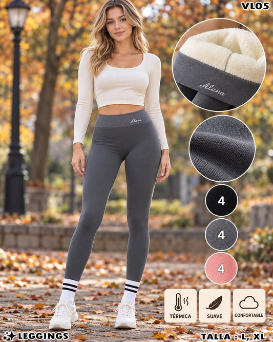 VL05 - Leggings Térmicos con Forro de Peluche para Dama