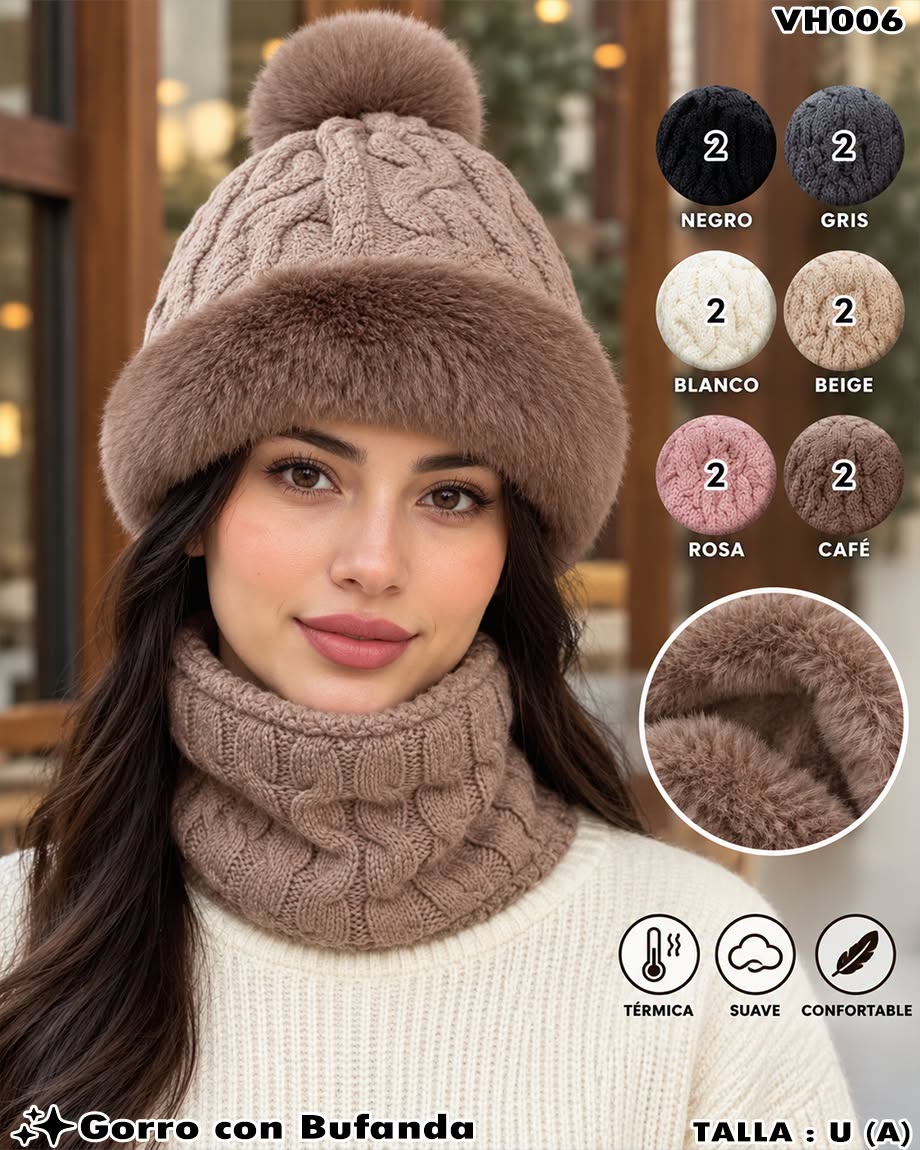 VH006 - Gorro con Cuello Afelpado