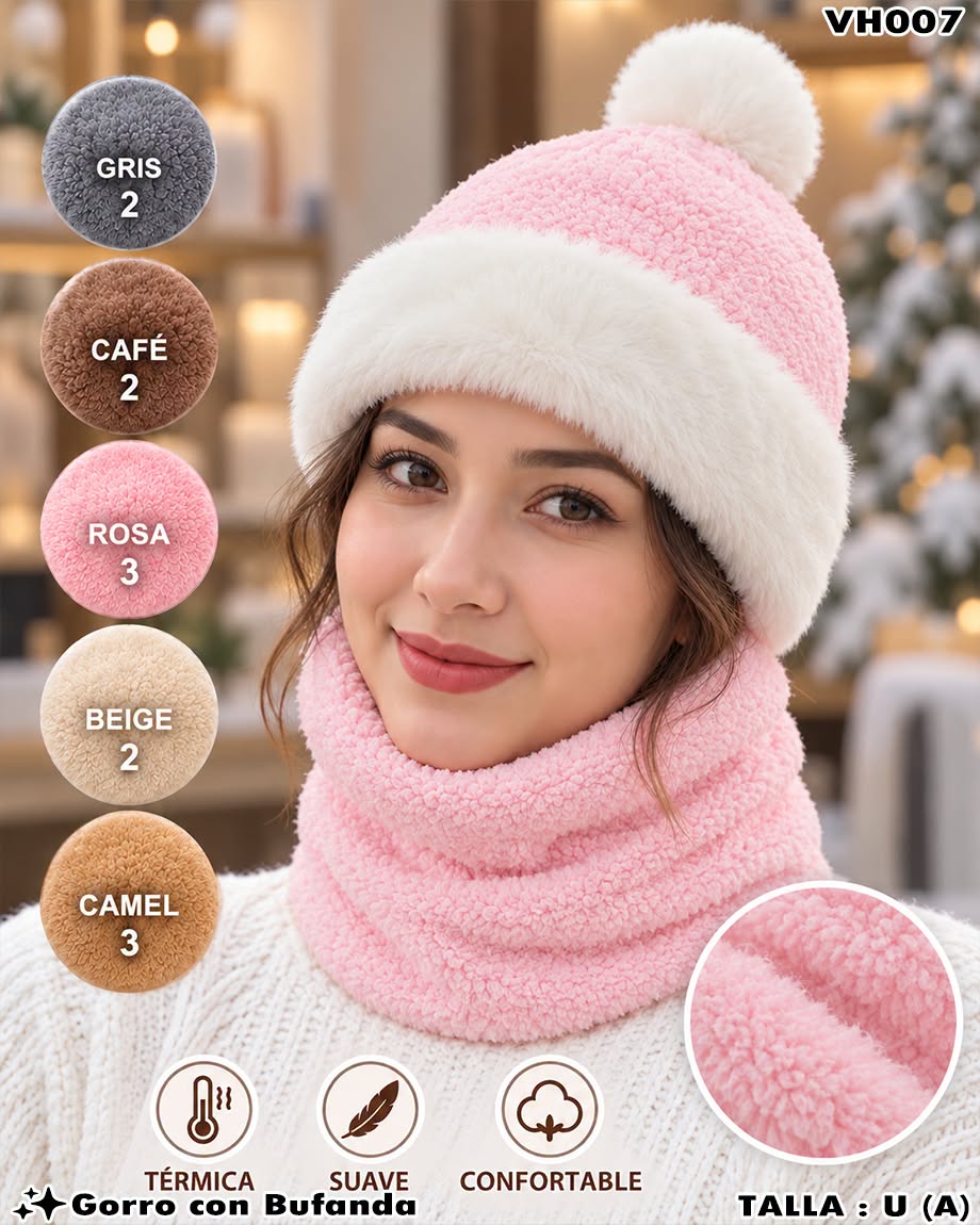VH007 - Gorro con Cuello Térmico Afelpado