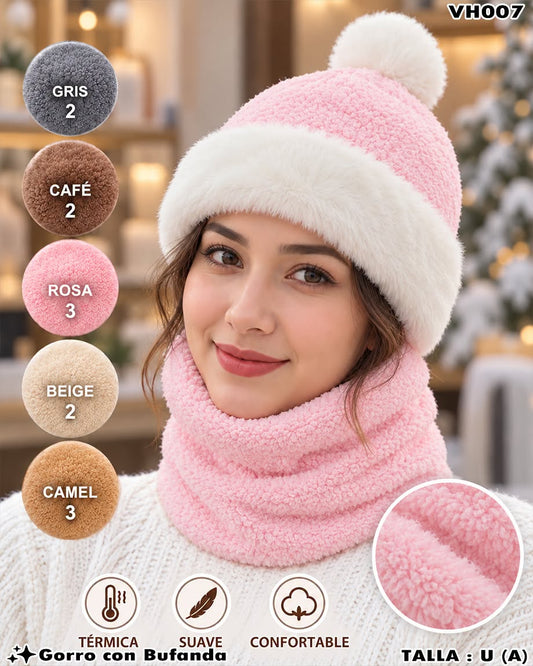 VH007 - Gorro con Cuello Térmico Afelpado
