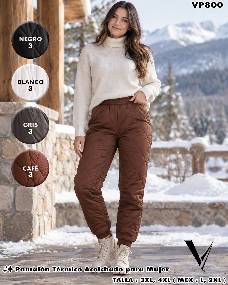 VP800 - Pantalón Térmico Acolchado para Mujer