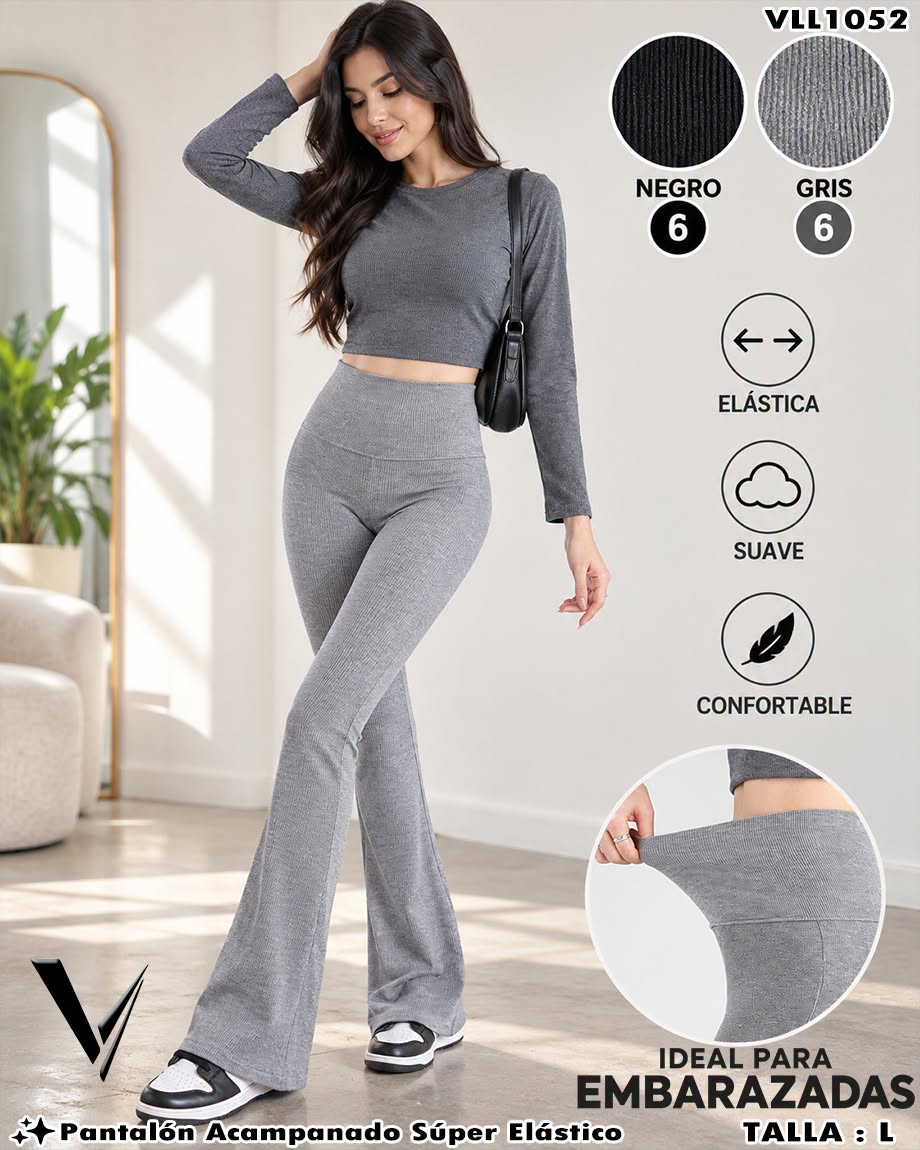 VLL1052 - Pantalón Acampanado Súper Elástico