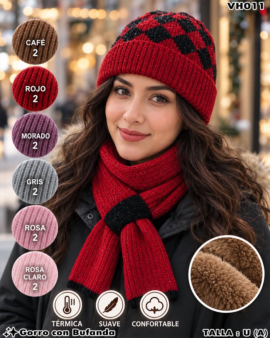 VH011 - Gorro con Bufanda Térmica