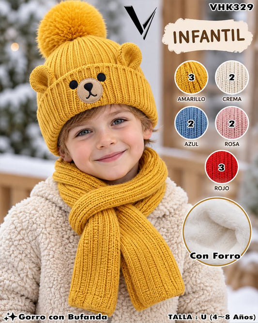 VHK329 - Set Infantil de Gorro con Bufanda