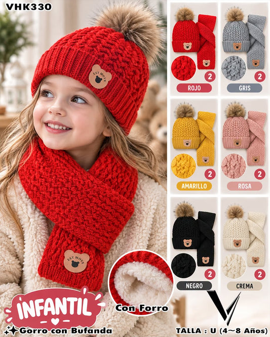 VHK330 - Set Infantil de Gorro con Bufanda