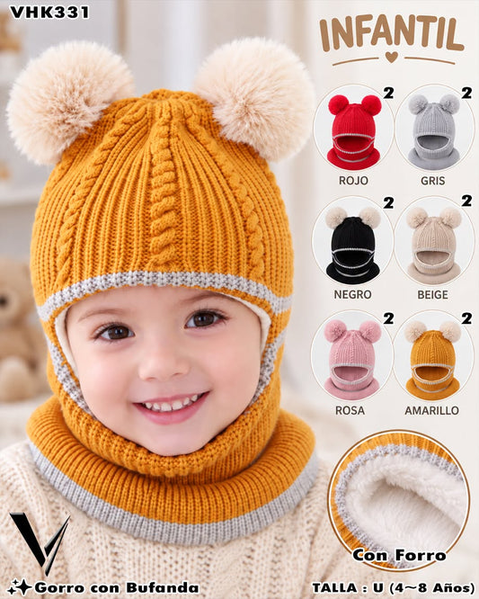 VHK331 - Gorro Infantil con Bufanda